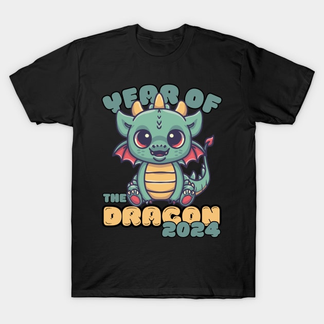 Year Of The Dragon Kawaii T-Shirt by Janickek Design